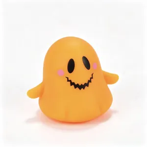 Lindo juguete de descompresión de fantasma naranja de Halloween con textura suave