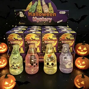 Halloween Mystery Blind Box Squishy Juguete Alivio Estrés Forma Botella Suave Con Purpurina Rebote Lento Diversión Fiesta
