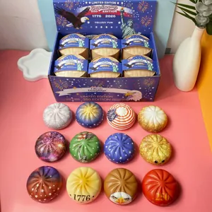 Liberty Dumplings themed stress relief squeeze toy with various patriotic patterns