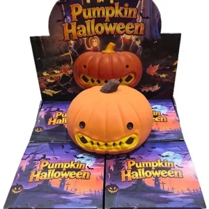 Grote oranje Halloween pompoen squishy speeltje voor stressverlichting doos