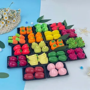 Collection de mini-jouets à presser en forme de fruits en TPR souple