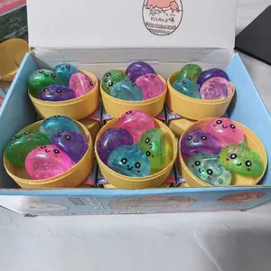 Kleurrijke glitter maltose squishy broodje stressverlichtend speelgoed set in doos