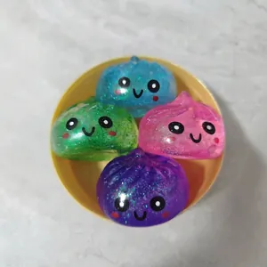 Set van 4 schattige glitter dumpling squishy stressverlichtend speelgoed in felle kleuren