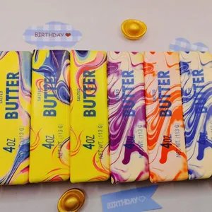 Rainbow Marble Stripe Butter Stick Squishy Toy Slow Rising Stress Relief Squeeze Sensory Fidget Toy For Kids Adults Gift