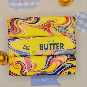 Colorful swirly marble slow rebound butter stick squishy toy for stress relief fun