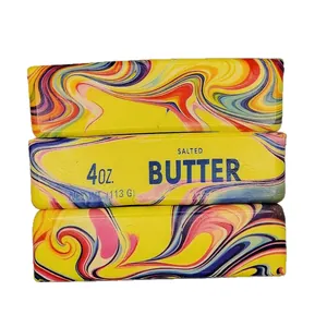 Colorful marbled slow-rising butter squishy toy for stress relief and sensory play