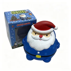 Χαριτωμένο μπλε squishy Άγιος Βασίλης παιχνίδι κατά του στρες με όμορφο κουτί δώρου