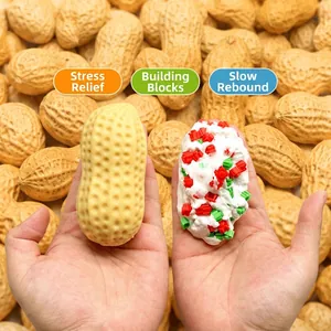 Peanut Fruit Cheese Squishy Squeeze Toy con Riempimento di Mattoncini Giocattolo Antistress Fatto a Mano per Bambini Adulti