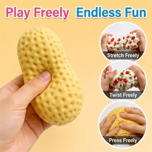 Simpatico gioco antistress a forma di arachide con imbottitura colorata per relax