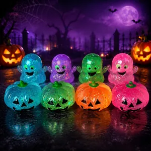 Διαφανή παιχνίδια Halloween σε σχήμα φαντάσματος και κολοκύθας με γκλίτερ για άγχος