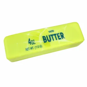 Detailansicht eines realistischen Butterstick-Squishys mit einer knusprigen Hülle