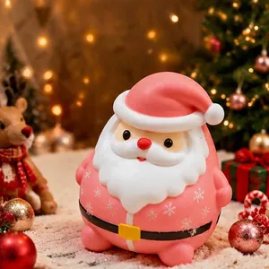 Santa Claus Squishy Toy Slow Rebound Stress Relief Squeeze Toy Pink Red Blue Purple Christmas Decompression Gift For Kids