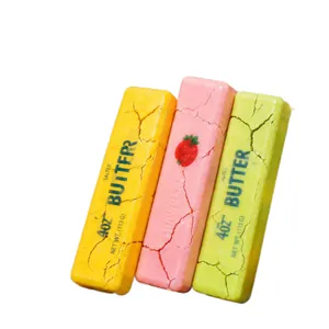 Knuspriges Butterstick Squishy-Spielzeug zum Stressabbau in Gelb, Rosa und Grün