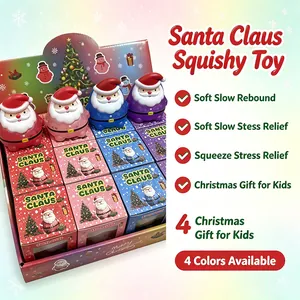 Bunte Weihnachtsmann Squishy Spielzeuge in Geschenkbox zur Stressbewältigung für Kinder