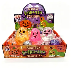 12er-Pack farbenfrohe Halloween-Geister- und Kürbis-Quetsch-Spielzeuge zur Stressbewältigung