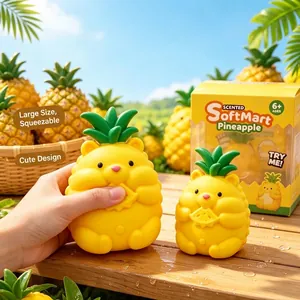 Cute Pineapple Bear Squishy Fruit Stress Relief Toy Soft Scented Slow Rising Toy For Kids Adults Gift