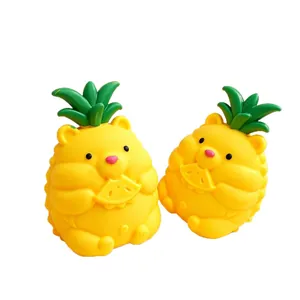 Two cute pineapple bear squishy toys for stress relief, soft rubber slow rebound texture