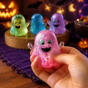 Glitter geest squeeze speeltje voor Halloween stressverlichting en feestelijke decoratie
