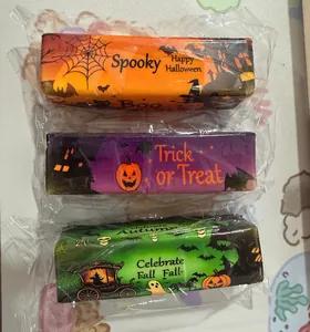 Lot de 3 jouets anti-stress Halloween à rebond lent, design de bâtons de beurre.