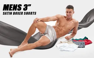 Details zu den 3-Zoll-Satin-Boxershorts für Herren mit Seitenschlitzen in mehreren Farben