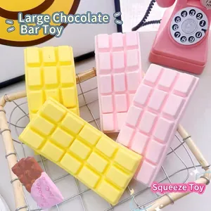 Slow rebound chocolate bar squishy toy for stress relief in pastel colors