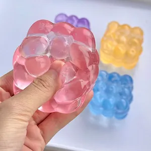 Translucent magic cube squishy toy for effective stress relief in vibrant candy colors
