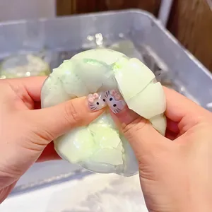 Handmade green crispy squeeze toy for effective stress relief and sensory play experience