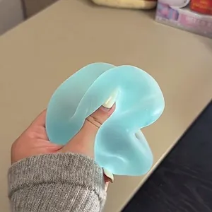 Jouet Anti-stress Squishy au Maltose Bleu Océan à Rebond Lent Jouet à Presser Malléable pour Adultes Enfants Cadeau de Décompression