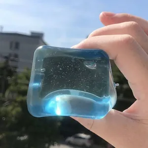 Διαφανές μπλε παιχνίδι squishy με κύβους πάγου μαλτόζης για ανακούφιση από το στρες