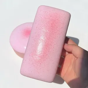 Pink PU slow-rebound rice cake squishy toy for stress relief and sensory tactile play