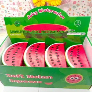 Simulation Fruit Vegetable Squishy Slow Rebound PU Foam Stress Relief Decompression Toy Realistic Watermelon Peach Corn Play Food Gift