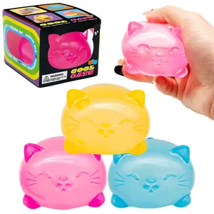 Cute Cat Shaped Maltose Squishy Toy Soft TPR Slow Rebound Cat Stress Ball Stress Relief Squeeze Toy For Kids Adults