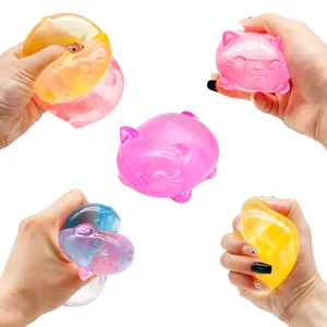 Set of multi-colored cat-shaped maltose stress relief squeeze toys for adults and kids