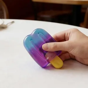 Detailed view of colorful popsicle-shaped PU slow rebound squishy toy for stress relief