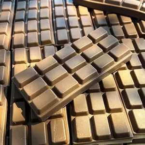 Detailed close-up of a realistic chocolate bar squishy toy with slow rebound texture