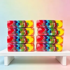Colorful butter-shaped slow-rising squishy toy stress relief 4oz 8pcs set for adults