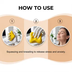 Close-up view of a yellow toast-shaped squeeze toy used for stress and anxiety relief.
