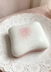 Adorable butter toast shaped slow rebound squishy stress relief toy with pink sprinkles