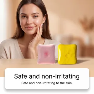 Detailed view of pink and yellow toast-shaped slow rebound squishy toys for stress relief