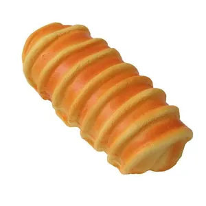 Close-up view of the detailed texture on a spiral PU slow rebound simulation bread squishy