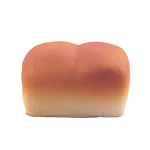 Close-up of realistic mini loaf bread squishy toy made of slow-rising PU foam
