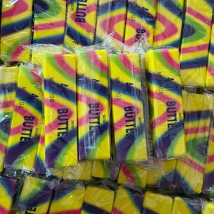 Detalle de juguete antiestrés squishy de PU con forma de barra de mantequilla arcoíris
