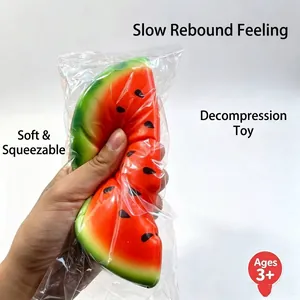 Slow rebound PU watermelon squishy toy for stress relief, ages 3+