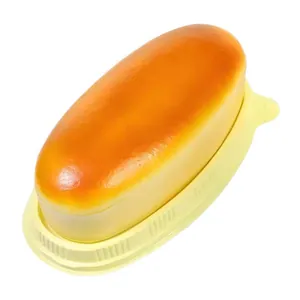 Realistic slow rebound mini toast bread squishy toy for stress relief with yellow base
