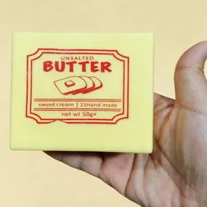 Realistic unsalted butter squishy toy for stress relief and sensory tactile play for adults