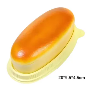 Realistic slow-rebound cheese bread squishy decompression toy, size 20x9.5x4.5cm