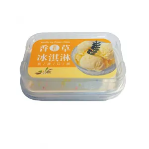 Realistisches Vanille-Eiscreme-Kuchen-Squishy-Spielzeugmodell in einem klaren Kunststoffbehälter