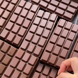 Close-up of slow rebound PU chocolate bar squishy toy featuring realistic texture