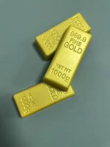 High-quality slow rebound foam stress relief toy in realistic gold bar shape
