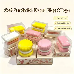 Simulation Sandwich Biscuit Squishy Toy Slow Rebound Stress Relief Squeeze Toy Soft Food Shape Toy For Kids Adults Gift